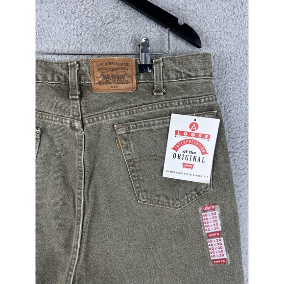 Vintage Levis 540 Jeans Mens 40x30 Green Relaxed Loose Fit Made USA 90s Denim